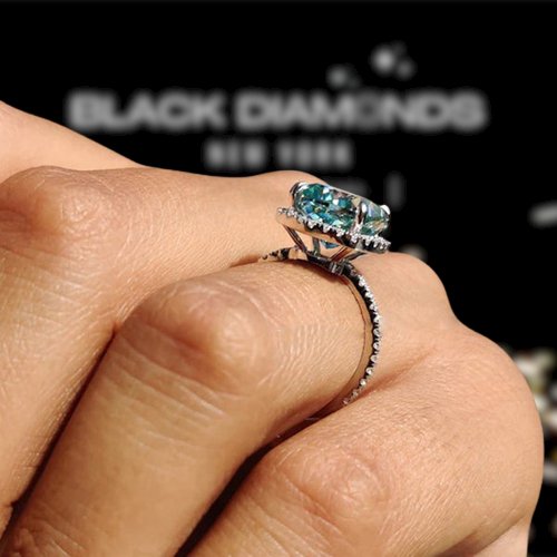Faith | 18K White Gold trilogy gemstone sides style engagement ring |  Taylor & Hart